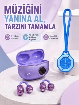 Kablosuz Stereo Kulaklık ve Mavi Askılı Çanta Saati İkili Fırsat Paketi – Günlük Kullanım Kablosuz S