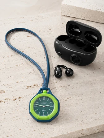 Kablosuz Kulaklık ve Yeşil Askılı Çanta Charm Saat Kampanya Seti Şarj Kutulu Bluetooth Kulaklık - Li