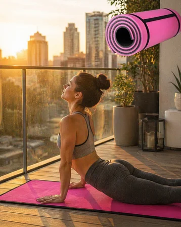 10 mm Egzersiz Matı Pilates Yoga Aerobik İçin Kaymaz Yüzey Kolay Temizlenebilir - Lisinya