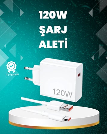 120 Watt Güçlü Hızlı Şarj Adaptörü Huawei P30 P40 Mate 20 Pro Uyumlu - Lisinya