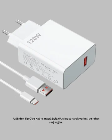 120 Watt Ultra Hızlı Şarj Seti Realme 7 8 9 Pro Uyumlu - Lisinya