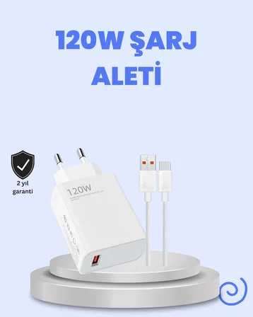 120 Watt Turbo Şarj Cihazı Xiaomi Redmi Note 10 11 12 Uyumlu - Lisinya