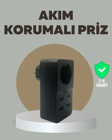 Akıllı Akım Dengelemeli Priz 2500W 4 USB Type C Çıkışlı - Lisinya