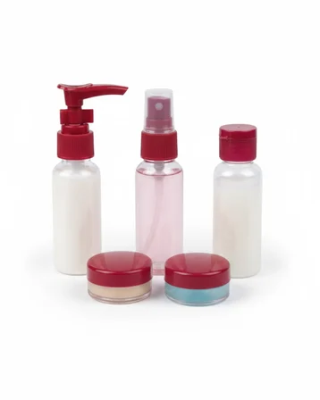 5’li Seyahat Boy Kozmetik Şişe Seti 30 ml Çantalı Organizer - Lisinya