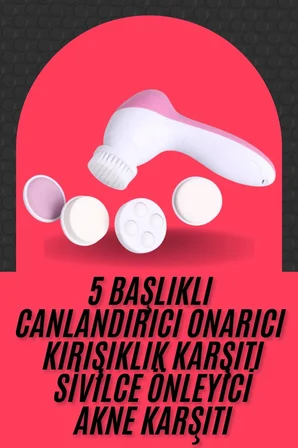 Cilt Temizleme ve Masaj Aleti 5 Başlıklı Akne ve Sivilce Önleyici - Lisinya