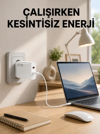 67 Watt Turbo Şarj Cihazı Motorola G30 G50 G60 G82 Uyumlu Yeni Nesil - Lisinya