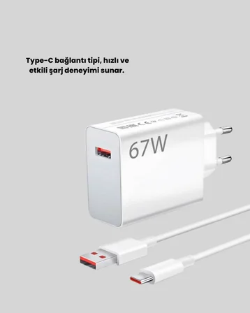 67 Watt Type C Hızlı Şarj Başlık Xiaomi Black Shark Uyumlu Yeni Nesil - Lisinya