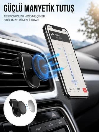 Kalorifer Izgaralı Manyetik Telefon Tutucu – Sarsıntı Geçirmez Yeni Nesil - Lisinya