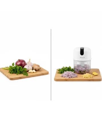 USB Şarjlı Mini Rondo Sarımsak Soğan Zencefil - Lisinya