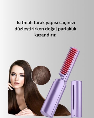 USB Şarjlı Kablosuz Saç Düzleştirici – Seyahat ve Günlük Kullanım - Lisinya