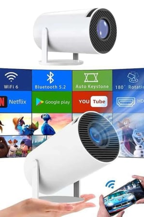Sinema Projektörü Android HDMI USB WİFİ Ses Çıkışlı Ayaklı Projeksiyon Taşınabilir Yeni Nesil - Lisi