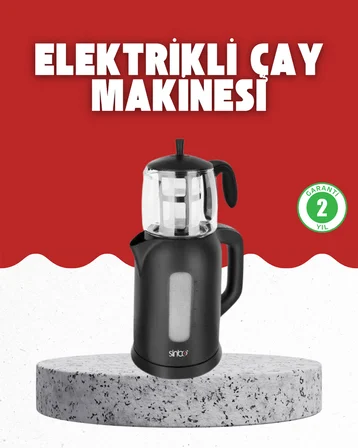 Sıcak Tutma Özellikli 2’si 1 Arada Çay Makinesi ve Su Isıtıcı - Lisinya