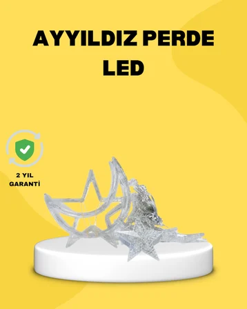 126 LED’li Yıldız Ay Perde Işık Prizden Çalışan Dekoratif Aydınlatma - Lisinya