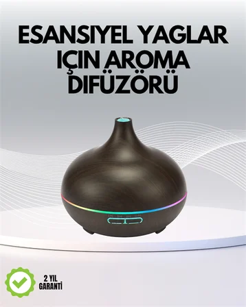 7 Renk Işıklı Ultrasonik Hava Difüzörü – Sessiz ve Güvenli Kullanım - Lisinya