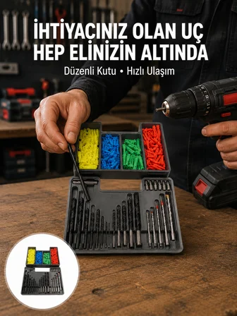 Matkap Ucu Seti 24 Parça Organizer Kutulu Ahşap Metal Beton Uyumlu Yeni Nesil - Lisinya