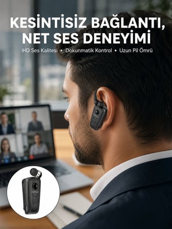 Mikrofonlu Makaralı Bluetooth Kulakiçi Kulaklık Android ve İOS Uyumlu Yeni Nesil - Lisinya