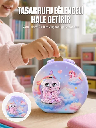 Metal Çocuk Para Kasası Ayarlanabilir Şifreli Kilitli - Lisinya