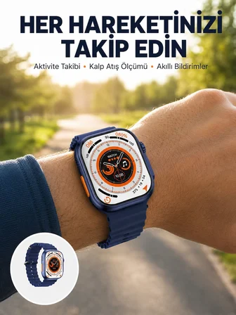 Ultra Akıllı Saat 2.05 İnç Büyük Ekran Bluetooth Aramalı IP67 Yeni Nesil - Lisinya