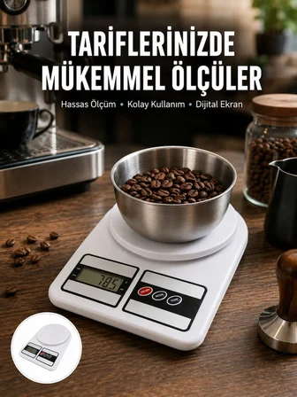 Hassas Ölçüm İçin Dijital Mutfak Tartısı – 10 Kg Kapasiteli Yeni Nesil - Lisinya