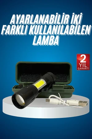 Led Lamba El Feneri Küçük Taşınabilir USB Şarjlı Acil Durum Lambası - Lisinya