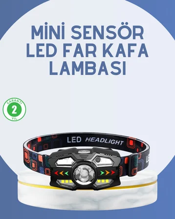 El Sensörlü LED Far Suya Dayanıklı Şarjlı Kafa Lambası - Lisinya