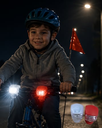 Bisiklet Ön Arka Işık Seti Silikon Çakar LED Güvenlik Lambası - Lisinya