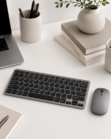 Kablosuz Bluetooth Klavye Mouse Seti Şarjlı Tablet Laptop Uyumlu - Lisinya