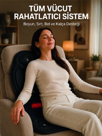 Titreşimli Isıtmalı Koltuk Tipi Masaj Minderi Ergonomik Tasarım - Lisinya