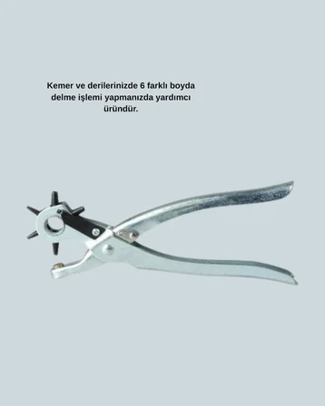 Metal Gövdeli Ayarlanabilir Deri Delme Pensesi 2.5–5 mm Delik Açma Aracı - Lisinya