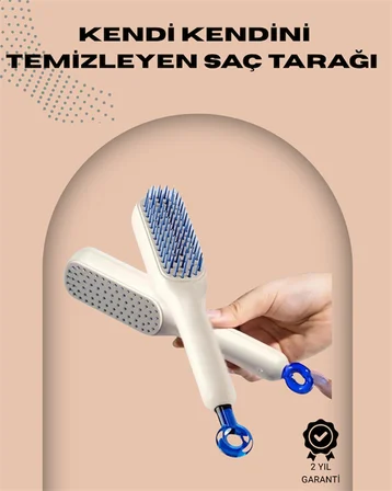 Otomatik Temizlenen Ergonomik Saç Tarağı – Masaj Başlıklı - Lisinya