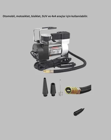 DC 12V Metal Hava Kompresörü Araç Lastik Şişirme 35L/Dk - Lisinya