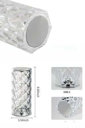 Yeni Nesil Modern Kristal Masa ve Gece Lambası Dokunmatik Renk Değiştirebilen - Lisinya