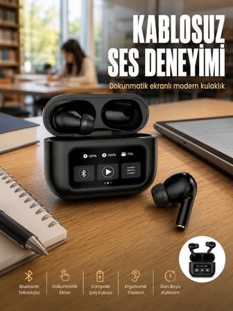 2.Nesil Pro Ekranlı Sesli Görüşme Yapabilen Kablosuz Bluetooth Kulaklık Yeni Nesil - Lisinya