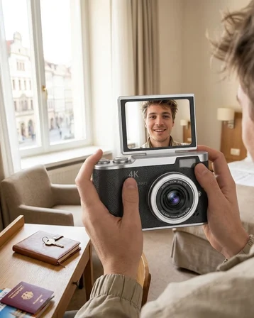 48 MP 4K Dijital Kamera 8X Zoom ve 180 Derece Ekran Yeni Başlayanlar İçin Uygun - Lisinya