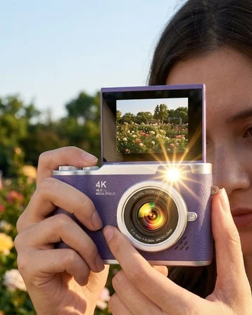 Flip Ekranlı Dijital Kamera 4K Video 48 MP Güzelleştirme Modu - Lisinya