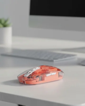 Sessiz Tıklamalı Şeffaf Mouse Bluetooth ve USB Uyumlu - Lisinya