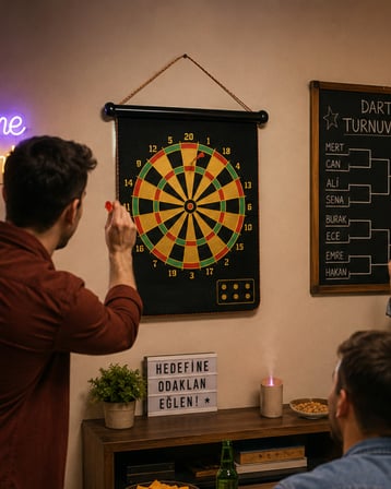 Manyetik Dart Oyunu Katlanabilir Güvenli Dart Seti 6 Ok Hediyeli - Lisinya