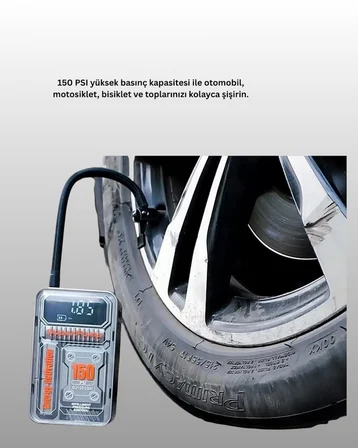 Hızlı Şişirme Güçlü Motorlu 150 PSI Araba Lastik Pompası - Lisinya
