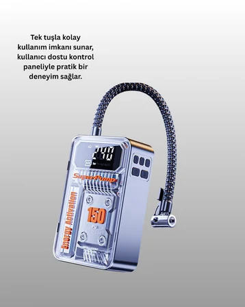 Hızlı Şişirme Güçlü Motorlu 150 PSI Araba Lastik Pompası - Lisinya