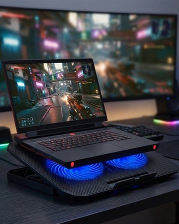 Laptop Soğutucu Stand Çift Fanlı 17 İnç Uyumlu Ayarlanabilir Notebook Altlığı - Lisinya