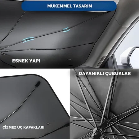 Renault Symbol, Dacia Sandero, Opel Corsa, Ford Ka, Peugeot 208 Uyumlu Oto Şemsiye Yeni Nesil - Lisi