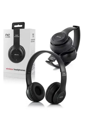 Bluetooth Kablosuz Kulaklık Siyah Wireless 5.0 Kulak Üstü Uzun Pil Ömrü - Lisinya