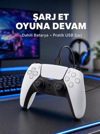 Kablosuz Oyun Kolu PS5 Uyumlu Ergonomik Tasarım ve Hassas Kontrol Yeni Nesil - Lisinya