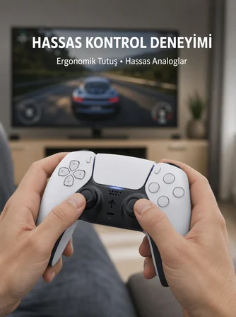 Kablosuz PS5 Oyun Kumandası Hızlı Tepki ve Ergonomik Tutuş Yeni Nesil - Lisinya