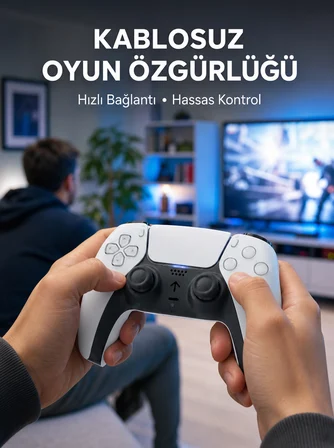 PS5 Uyumlu Kablosuz Oyun Kolu Sessiz Tuşlar ve Güçlü Performans Yeni Nesil - Lisinya