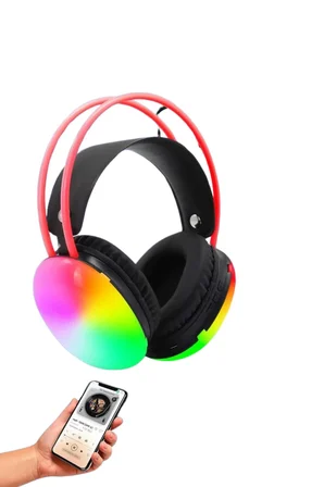 Kablosuz Bluetooth Kulaklık RGB Işıklı Kulak Üstü 5.3 Bluetooth Bağlantılı - Lisinya