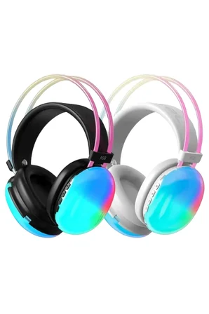 Kablosuz Bluetooth Kulaklık RGB Işıklı Kulak Üstü 5.3 Bluetooth Bağlantılı - Lisinya