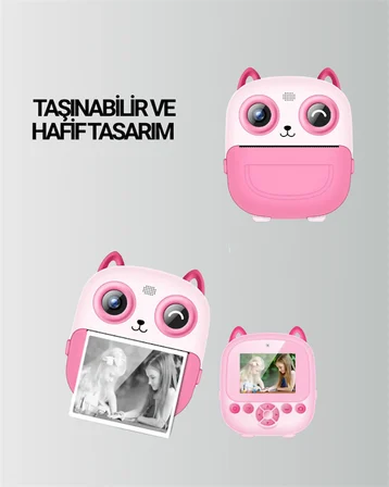 2.4” Ekranlı Mini Kamera – 1080p Kayıt + Mürekkepsiz Yazdırma - Lisinya
