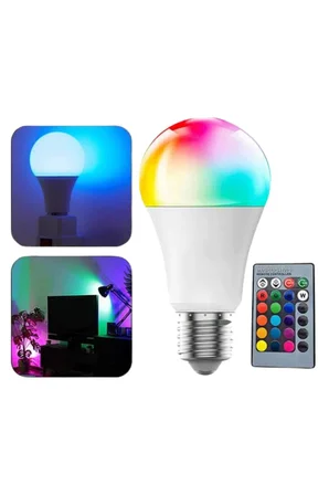 Akıllı RGB Led Ampul Led Uzaktan Kumandalı Renk Değiştiren Ampul - Lisinya