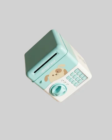 Su Yeşili Elektronik Şifreli ATM Tasarımlı Para Biriktirme Kumbarası - Lisinya